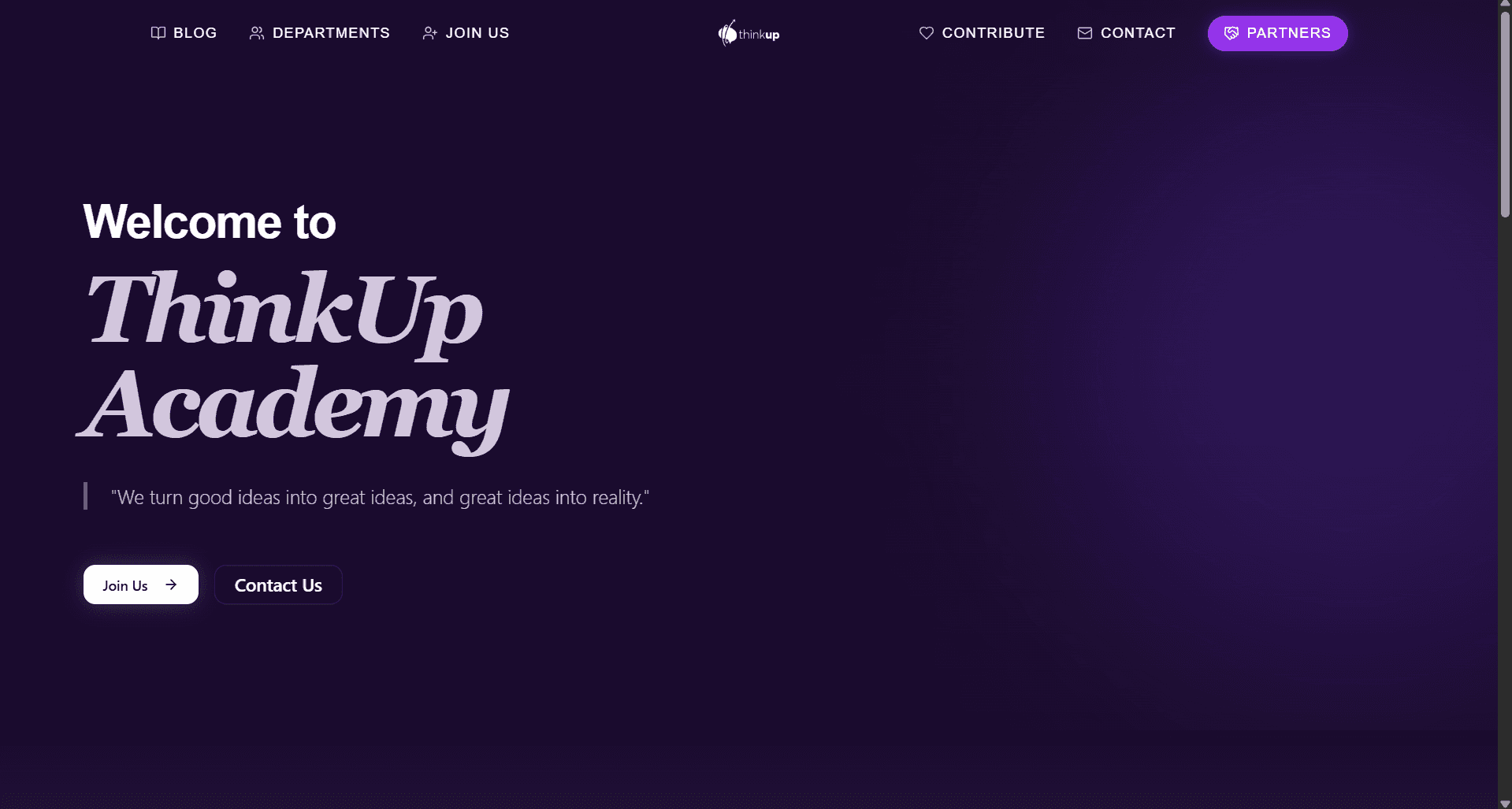 ThinkUp Website homepage